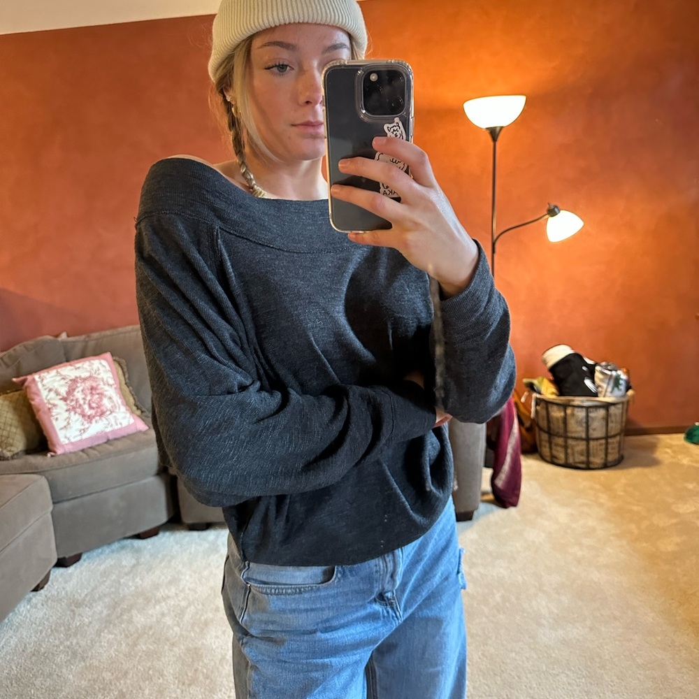 Free people dark gray sweater